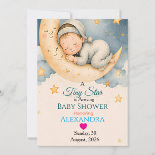 Convite Coleção de Chá de Bebê Tiny Star está Chegando
