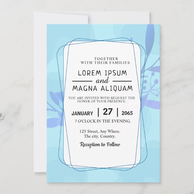 Convite Coleção de design de Noivado de casamento e  (Frente)