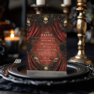 Convite Coleção de Halloween da Cortina Vermelha Escura