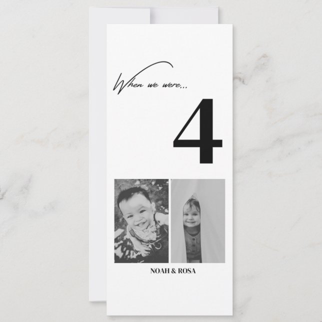 Convite Coleção de Números de Mesa de Casamento – Elegante (Frente)