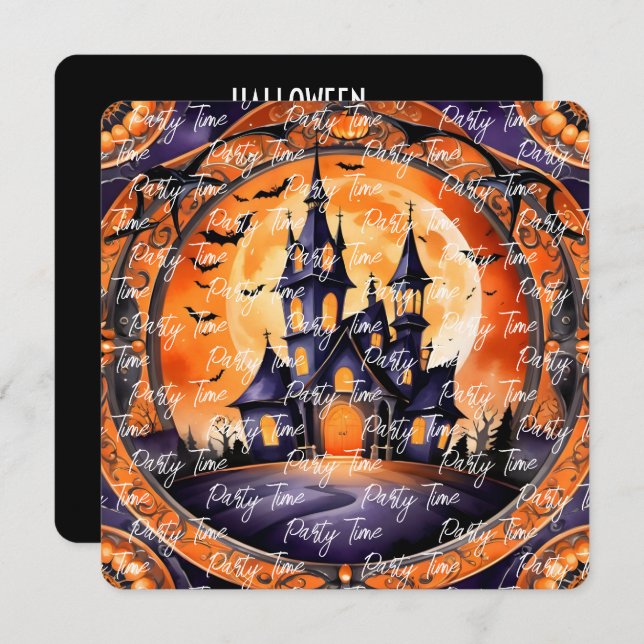 Convite Coleção de outono Popular de Pumpkin no Halloween (Frente/Verso)