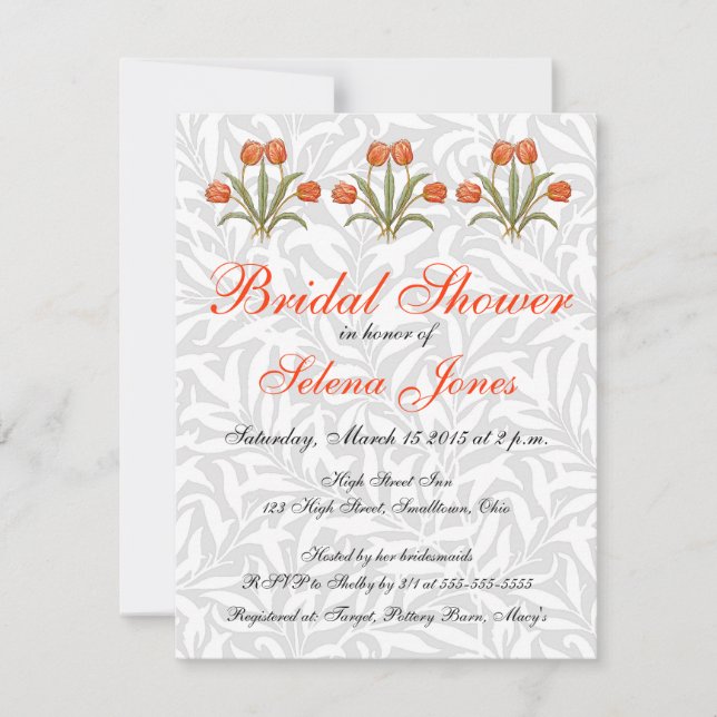 Convite Coleção de Pintura Vintage Tulip Morris (Frente)