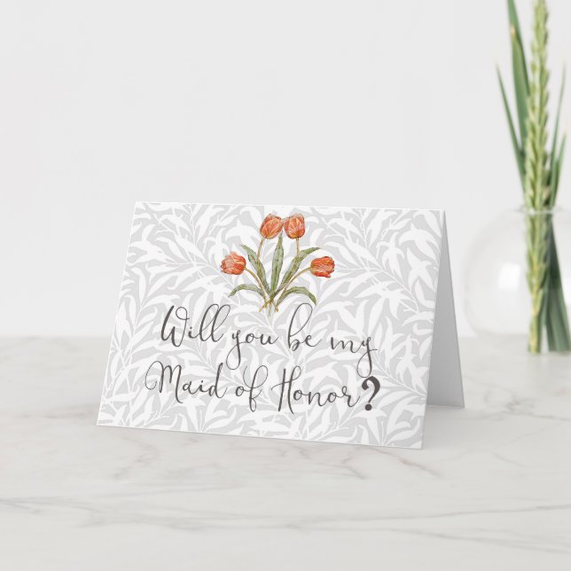 Convite Coleção de Pinturas Tulipa Morris Vintage (Frente)