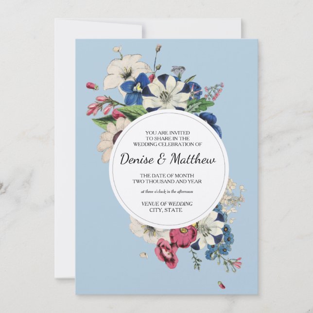 Convite Coleção Eterna em Azul Omphalodes (Frente)