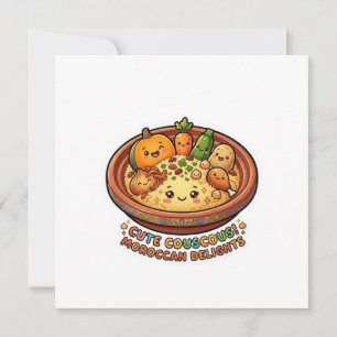 Convite Coleção Sexta-feira de Cuscuz Marroquino Kawaii Fo