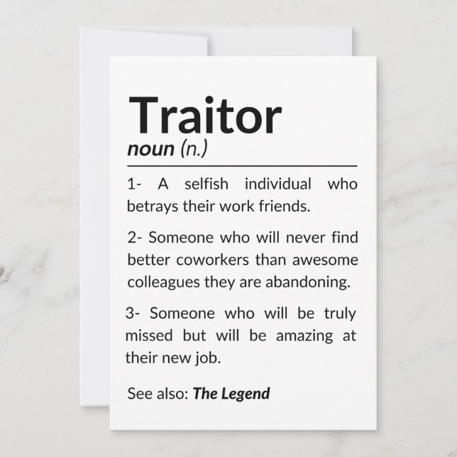 Convite Colega de despedida engraçado, colega saindo do tr (Frente)