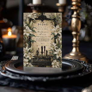 Convite Coleta Gótica de Velas de Coffin Assombrada