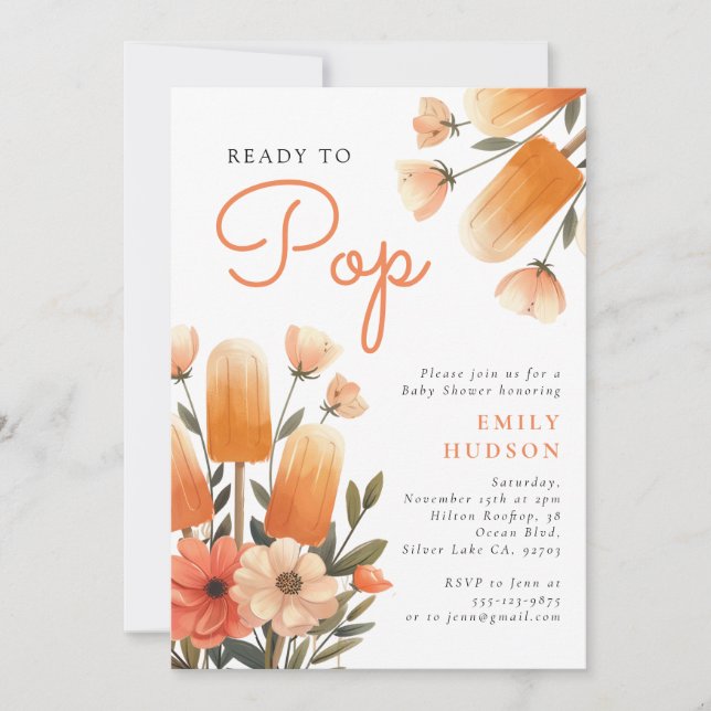 Convite Coletor pronto para Chá de fraldas Pop (Frente)