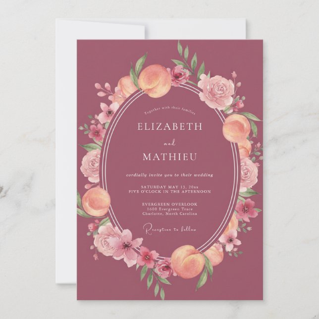 Convite Colheita de Casamento no Pomar Verde Malva (Frente)