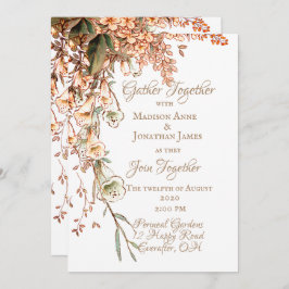 Convite Colheita de Casamento outono Elegante de Script Ga