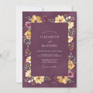 Convite Colheita de Casamento Plum Moody