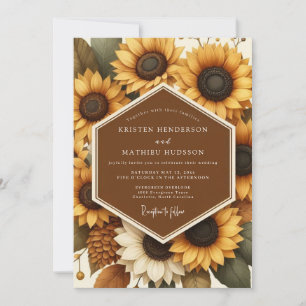 Convite Colheita de Goldenrod Flora Casamento