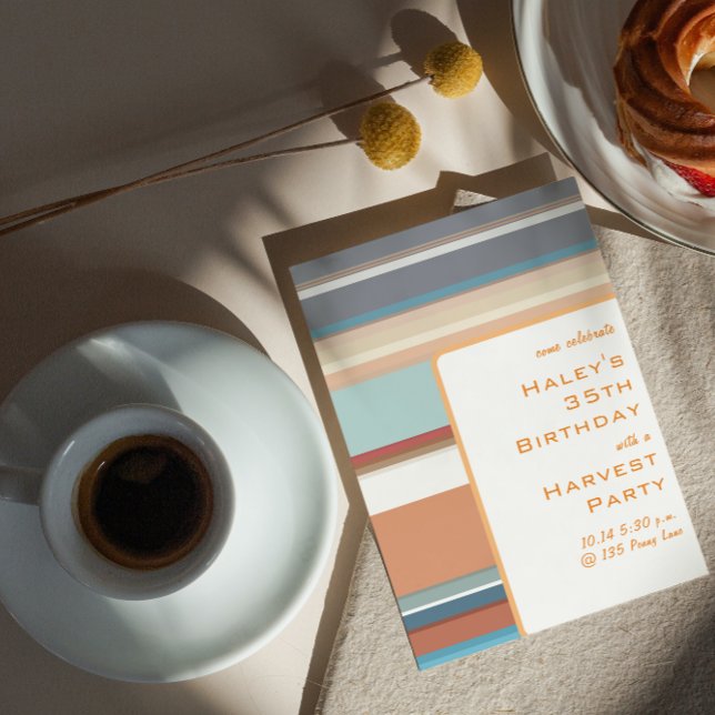 Convite Colheita de Queda Moderna 35. º Aniversário - Grev (Criador carregado)