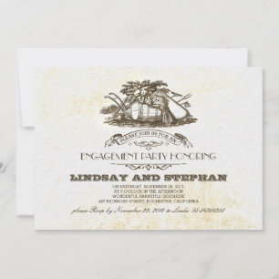 Convite Colheita em queda festa de noivado rústica do país