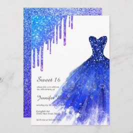 Convite Colírio Azul de Esforço Derramado Doce Dezesseis