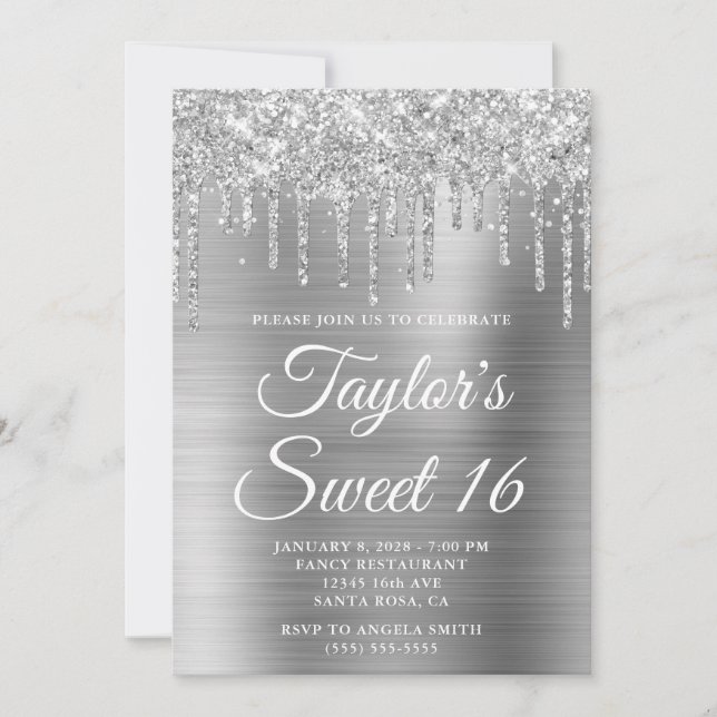 Convite Colírio de prata e doce de folha de alumínio 16 (Frente)