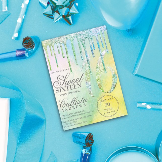 Convite Colírio Holográfico Sereia Doce 16 (Criador carregado)