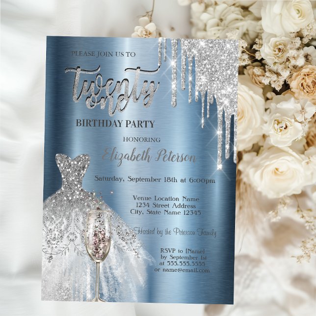 Convite Colírio, Vidro De Vinho De Vestido 21 ruas Azuis M (Criador carregado)