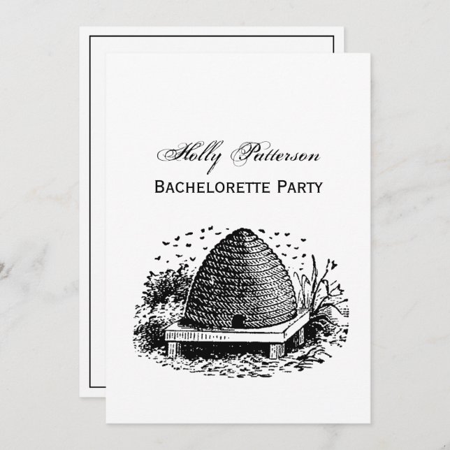 Convite Colmeia de abelhas #1 Heraldic Vintage (Frente/Verso)