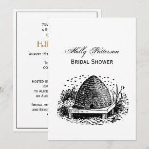 Convite Colmeia e Abelhas #1 Heráldica Vintage