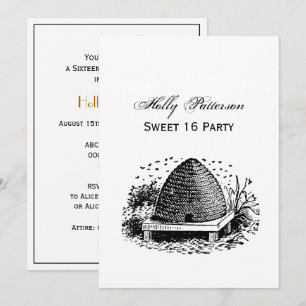 Convite Colmeia e Abelhas #1 Heráldica Vintage