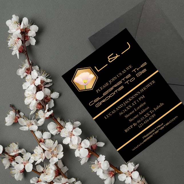 Convite Colmeia E Chá de casamento Floral (Criador carregado)