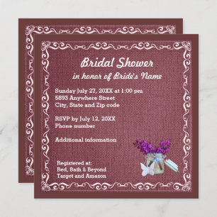 Convite Colmeia Vermelha, Flores Roxas, Chá de panela De J