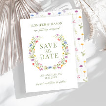 Coloful flor silvestre boêmica rústica Salve a Dat