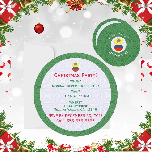 Convite Colombiana Flag Abuela Angel Christmas Personaliza (Criador carregado)