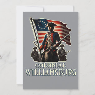 Convite Colonial Williamsburg Colonial Soldier Vintage