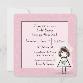 Convite Coloque a imagem em Bolinhas rosa