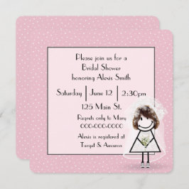 Convite Coloque a imagem em Bolinhas rosa