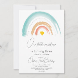 Convite Coloque nosso pequeno bege Festa de aniversário ar