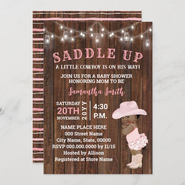 Convite Coloque uma vaquinha a caminho do Chá de fraldas (Frente/Verso)