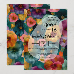Convite Color Bloom Design de Flores Coloridas