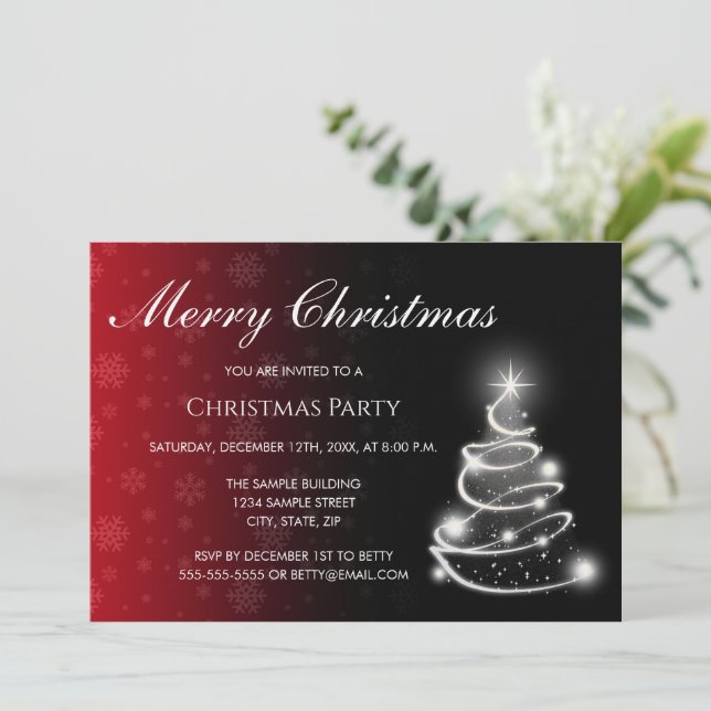 Convite Color Fade Christmas Invitation (Em pé/Frente)
