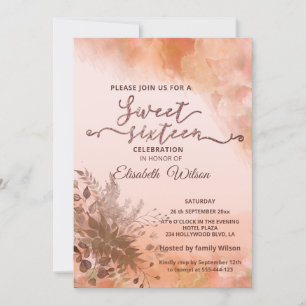Convite Coloração aquosa cantaloupe de outono de botânica