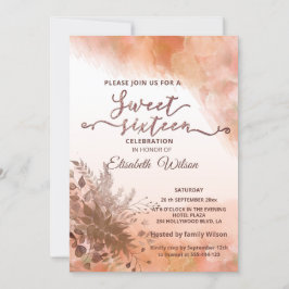 Convite Coloração aquosa cantaloupe de outono de botânica