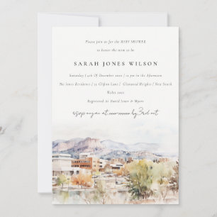 Convite Colorado Springs, Colorado Aquarela Baby Shower