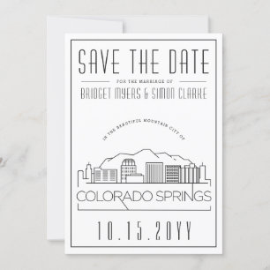 Convite Colorado Springs que Wedding economias da skyline