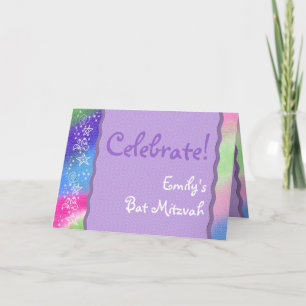 Convite Colorful Bat Mitzvah invitation