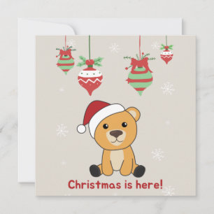 Convite Colorful Bears Merry Christmas Winter Animals Bear