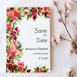 Convite Colorful beautiful country floral Save the Date