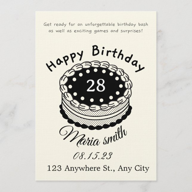 Convite Colorful Birthday Bash Invitation – Editable Party (Frente)
