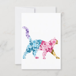 Convite Colorful Botanical Cat