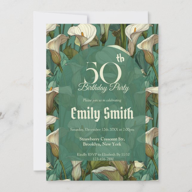 Convite Colorful Call Lilies Accent 30Th Birthday (Frente)