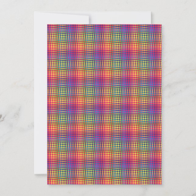 Convite Colorful Checker Abstract Pattern (Frente)