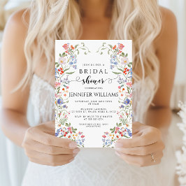 Convite Colorful Chic Wildflower Wreath Bridal Shower