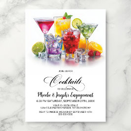 Convite Colorful Cocktails Engagement Party