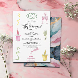 Convite Colorful Drinks and Bottles Retirement Party